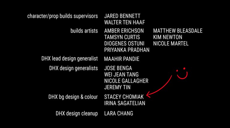 Animation Credits – STACEY CHOMIAK